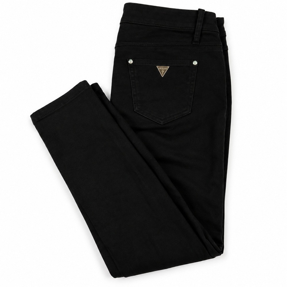 R-ping Jeans Skinny Pants Women Size 32 Black Rhinestone Accents Stretch Cotton